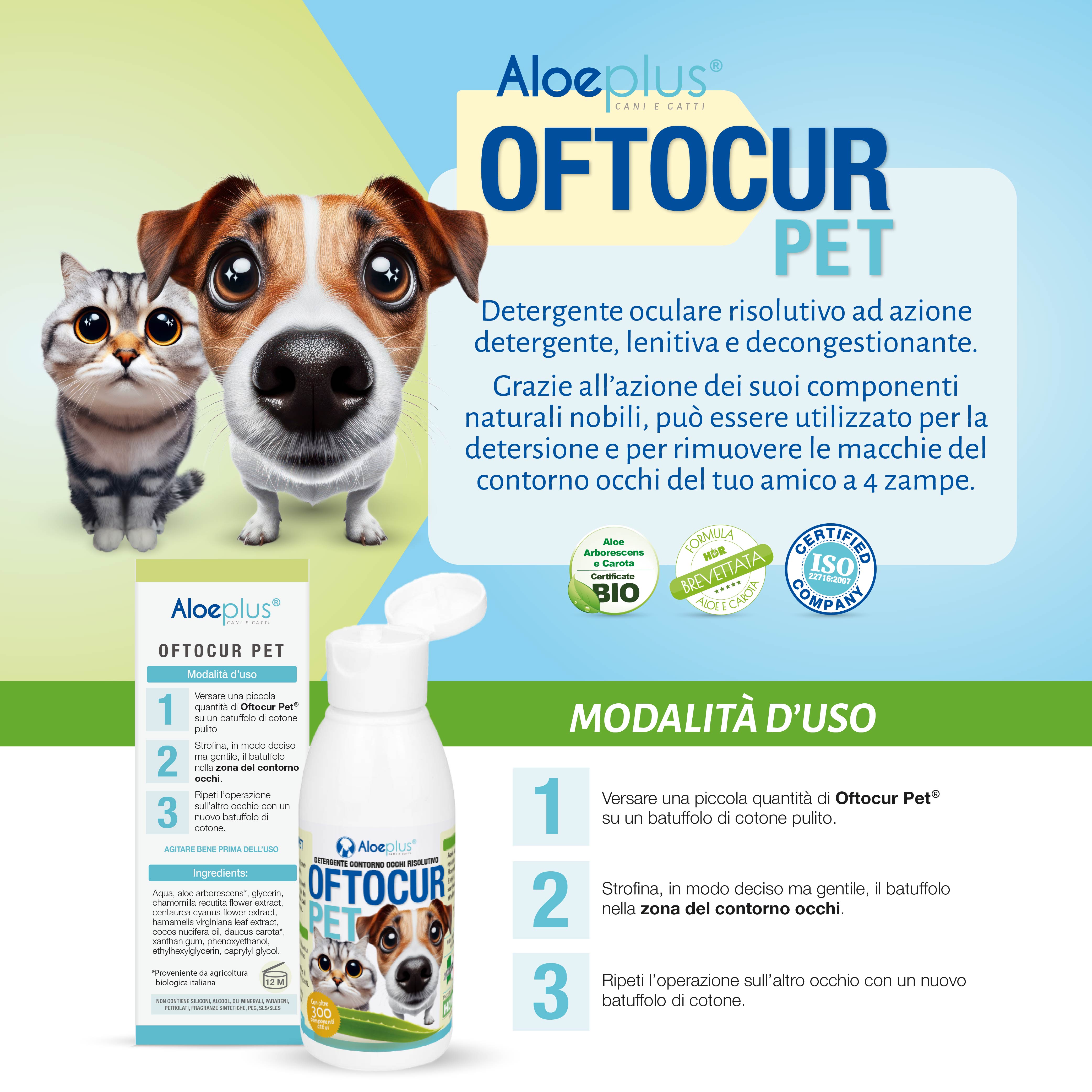 Oftocur Pet - Nettoyant oculaire efficace